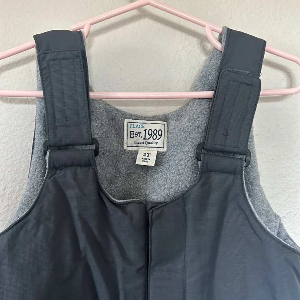 The Children’s Place Charcoal Grey Kids Unisex Snow Bib Overalls